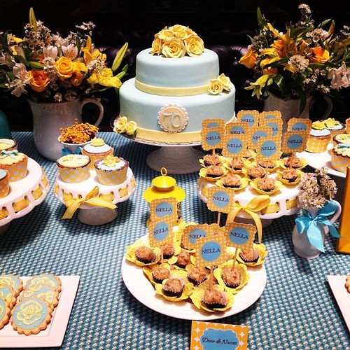 Festa 70 Anos: Amarelo e Azul Tiffany